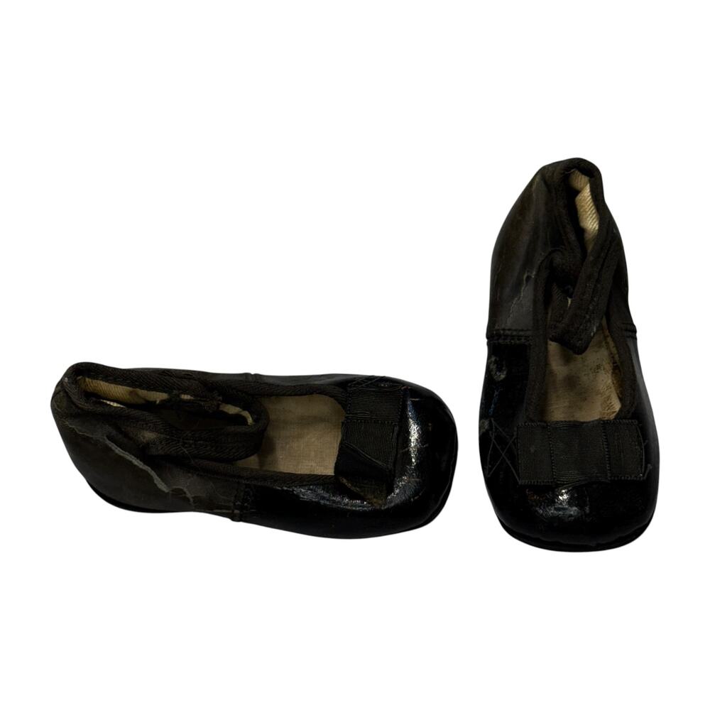 Antique Kreider Black Leather Baby Mary Jane Shoes Vintage - Picture 7 of 9